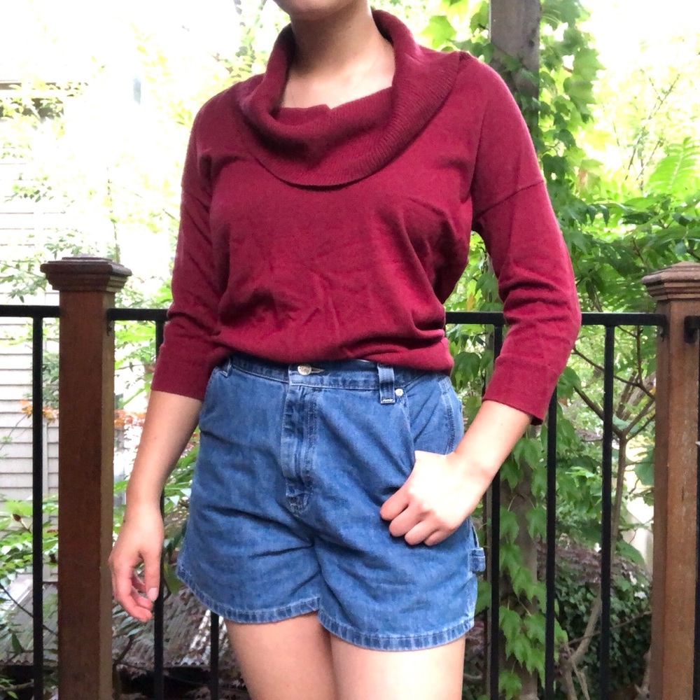 NWOT Ann Taylor merino wool red cowl neck sweater